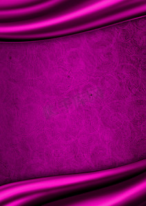 丝滑绸缎摄影照片_紫色缎布背景
