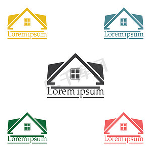 家矢量摄影照片_房地产矢量 logo 设计模板颜色集。