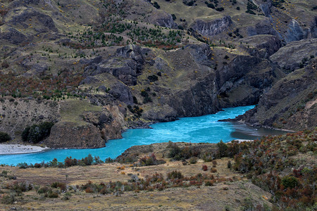 美丽的蓝色贝克河，Carretera Austral，巴塔哥尼亚，智利