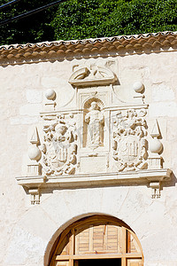 西班牙卡斯蒂利亚-拉曼恰昆卡教堂的特写