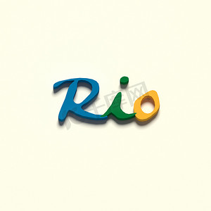 3D 在普通背景上渲染单词“RIO”