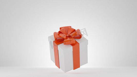 d新年摄影照片_3D ：圣诞节和新年问候，与白色礼物盒的横幅