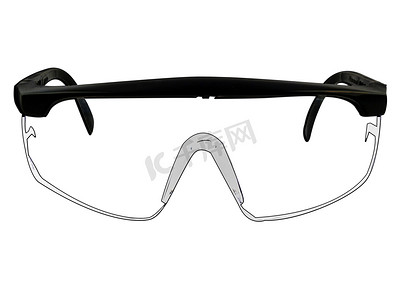 受保护摄影照片_安全护目镜眼镜插图隔离在白色