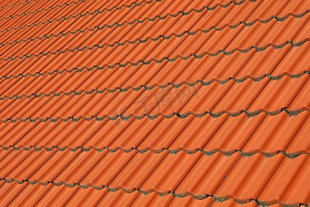 红棕色陶瓷屋顶瓦片图案背景
