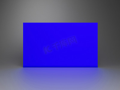 3d 呈现抽象领奖台背景-抽象，3d 呈现白色背景与蓝色矩形