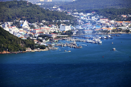 越南度假胜地富国岛海岸的鸟瞰图