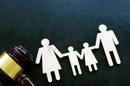 离婚法律摄影照片_家庭法和监护权概念。