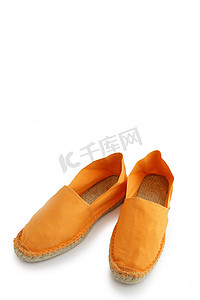 橙色麻底鞋
