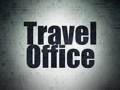 旅游概念： 数字数据纸张背景上的旅游局
