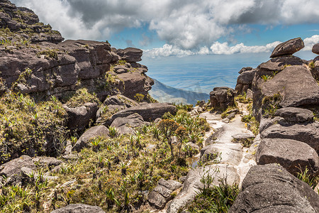 高原 Roraima tepui - 委内瑞拉、拉丁美洲的奇异古老岩石
