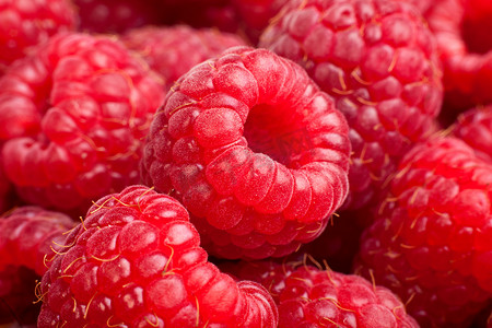 多汁浆果摄影照片_成熟的树莓背景。