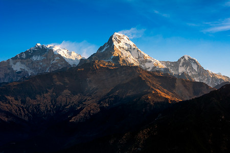 尼泊尔 Poon 山观景点的喜马拉雅山脉自然景观。 