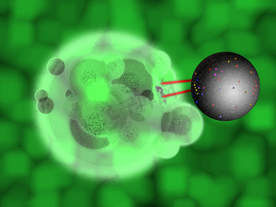 3d 绿色植物细胞物质医学插图与纳米机器人