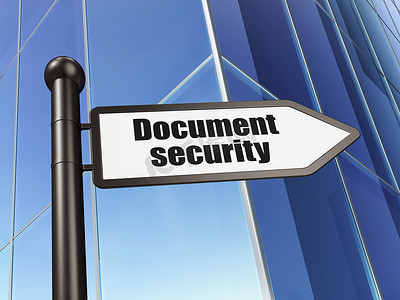 安全文档摄影照片_安全概念：在建筑背景上签署文档安全