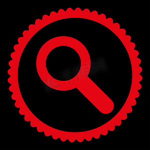 位置图标定位摄影照片_搜索平面红色圆形邮票图标