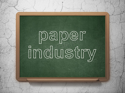 行业概念： 黑板背景上的造纸业