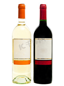 红葡萄酒和白葡萄酒瓶