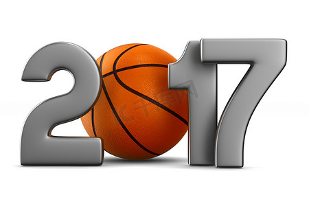 篮球 2017。孤立的 3D 图像