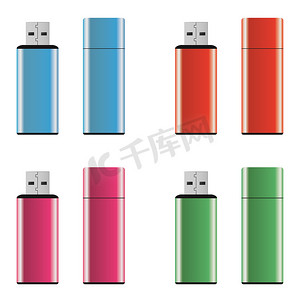 usb彩色摄影照片_彩色 USB 笔式驱动器