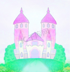 爱莎公主摄影照片_魔法童话公主城堡