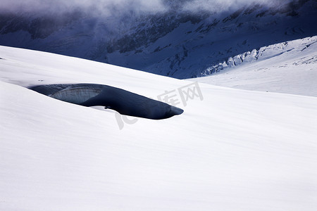瑞士冰川的裂缝 - 瑞士阿莱奇格莱彻瓦利斯 (Aletschgletscher Wallis)