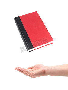 红色手册封面摄影照片_红色的书