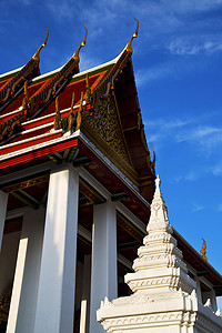 亚洲泰国曼谷抽象屋顶扫管笏颜色莫