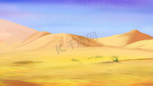 蓝天下的沙丘