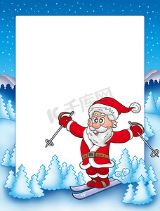 与滑雪圣诞老人的框架