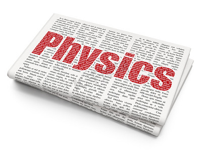 物理教学摄影照片_学习理念： 报纸背景上的物理