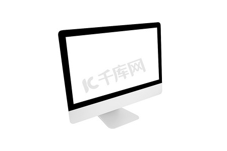 台式计算机现代风格与简单的空白屏幕 isola