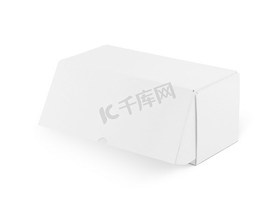 包装盒样机摄影照片_用于品牌模型的独立白色包装盒