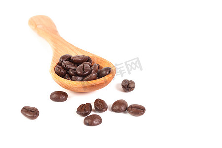 咖啡豆和木勺