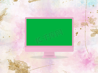 电脑显示器样机模板和绿屏视频制作