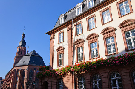 圣灵教堂和德国海德堡市政厅