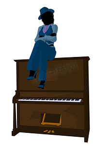 波普风撞色摄影照片_非洲裔美国爵士音乐家插图