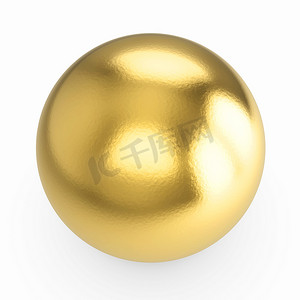 圣诞节设计摄影照片_金属金色 3d 球体