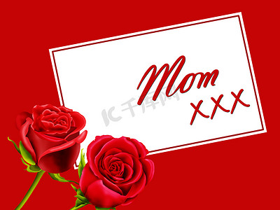 用玫瑰给妈妈的生日或母亲节贺卡