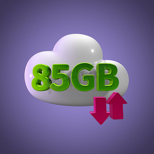 白色渲染云摄影照片_3D 渲染云数据上传下载插图 85 GB 容量