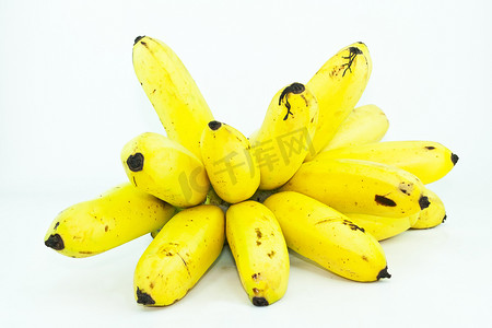 一堆香蕉，白色背景隔离