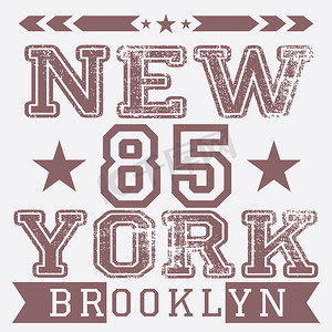 纽约市复古复古排版海报，T 恤印刷设计，矢量徽章贴花标签