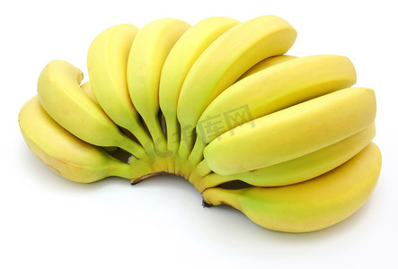 一堆孤立在白色背景上的香蕉
