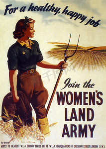 陆军摄影照片_英国战争海报 - 加入女子陆军 - 1941 年