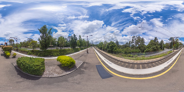 全景图360摄影照片_Faulconbridge火车站球形360度全景照片