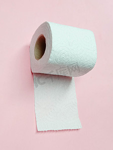 粉红色的卫生纸纸巾特写