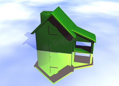 环保机构摄影照片_绿色环保房屋模型