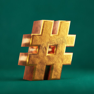 潮水绿色背景上的 Fortuna Gold Hashtag。