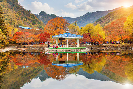 Naejangsan 国家公园在秋天，韩国