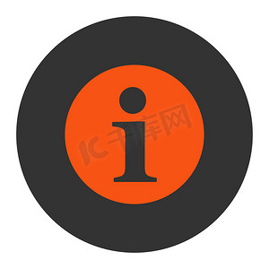 问号图标摄影照片_信息平面橙色和灰色圆形按钮