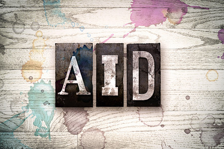 aid摄影照片_AID 概念金属凸版